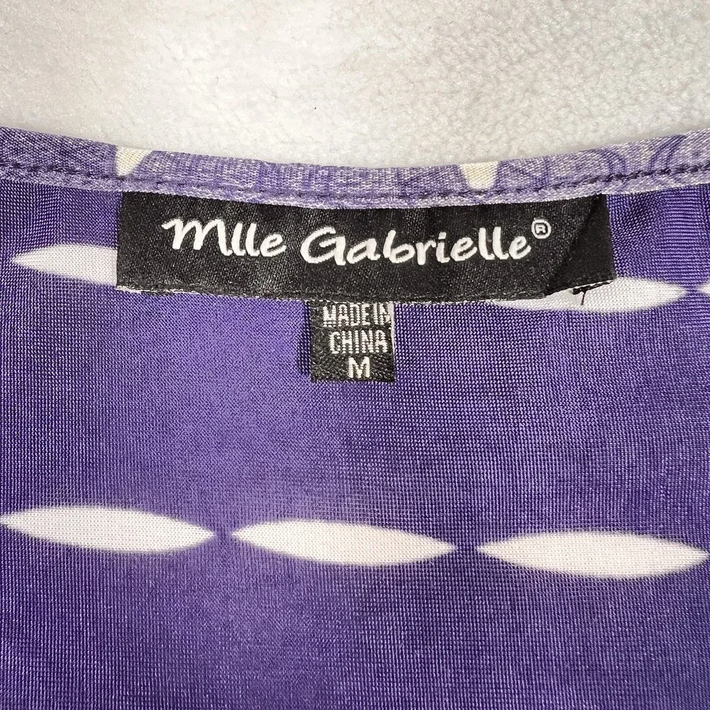 Mlle Gabrielle Women Blue‎ White Ombre Medallion Smocked Waist Maxi Dress Size M